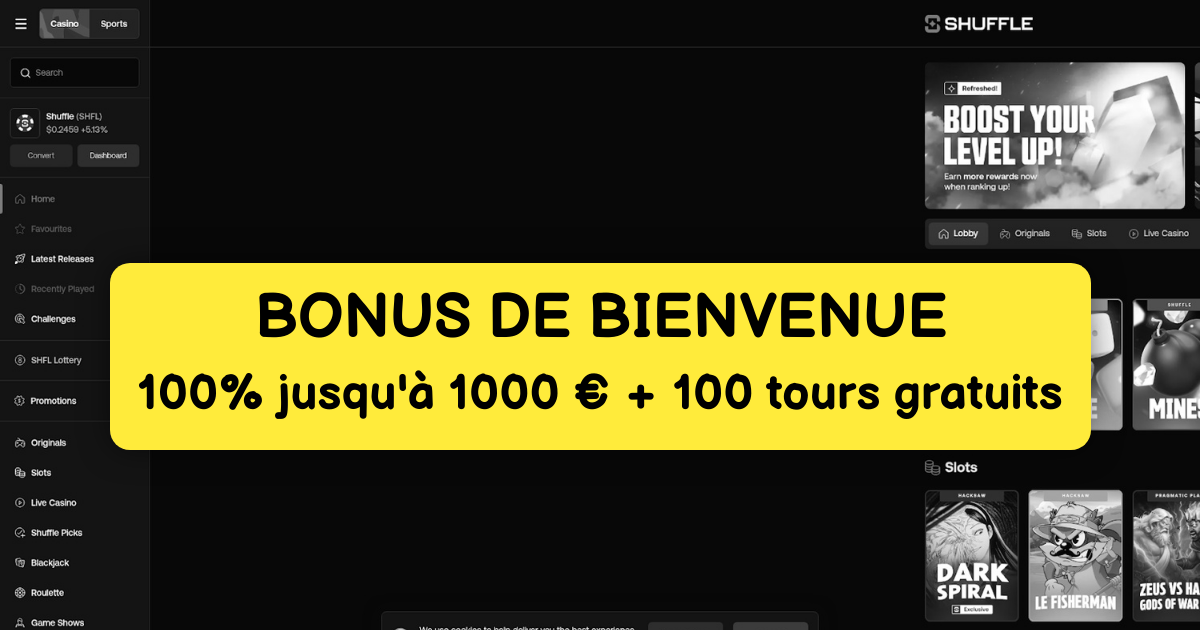 Shuffle Casino, Meilleurs Slots en France